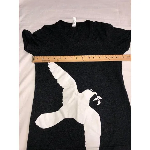 Spiritex Womens Size S T-Shirt Dove Graphic Recycled Cotton Poly Blend Gray USA - Picture 5 of 6